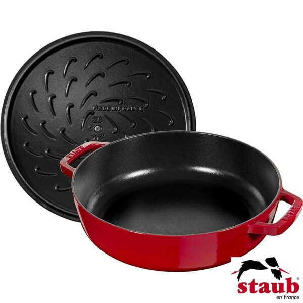 Caçarola Redonda 28cm Cereja Staub Chistera de Ferro Fundido