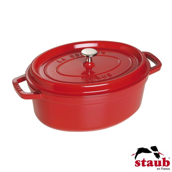 Caçarola Oval 29cm Cereja Staub La Cocotte de Ferro Fundido