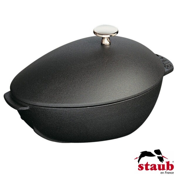 Caçarola para Frutos do Mar Oval 29cm Preta Staub Specialties de Ferro Fundido