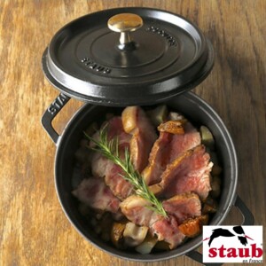 Caçarola Redonda Baixa 26cm Preta Staub La Cocotte de Ferro Fundido