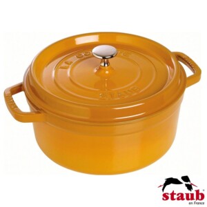 Caçarola Redonda 24cm Mostarda Staub La Cocotte de Ferro Fundido