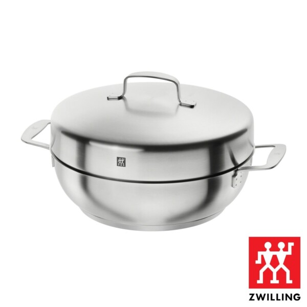 Cj. Caçarola Tampa e Grelha para Defumar 28cm Zwilling Plus de Aço Inox