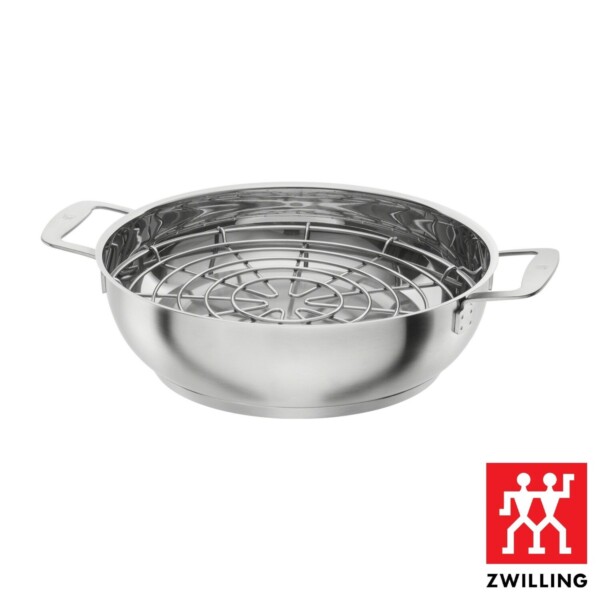 Cj. Caçarola Tampa e Grelha para Defumar 28cm Zwilling Plus de Aço Inox