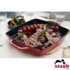 Grelha Quadrada 28cm com Alças Cereja Staub Grill Pans de Ferro Fundido