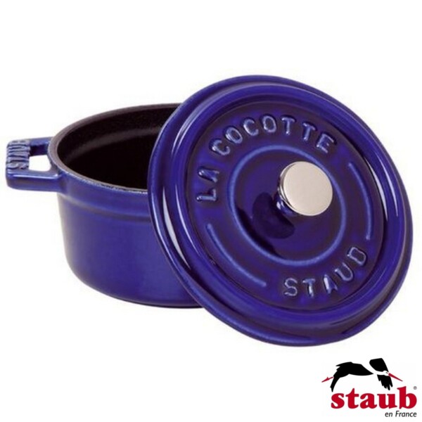 Mini Caçarola Redonda 10cm Azul Marinho Staub Mini Cocotte de Ferro Fundido