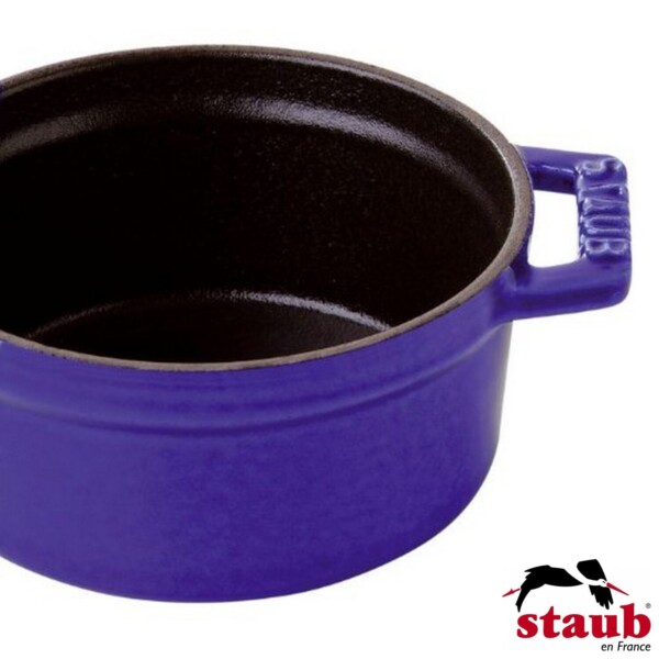 Mini Caçarola Redonda 10cm Azul Marinho Staub Mini Cocotte de Ferro Fundido