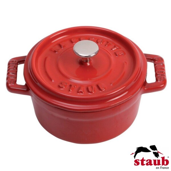 Mini Caçarola Redonda 10cm Cereja Staub Mini Cocotte de Ferro Fundido