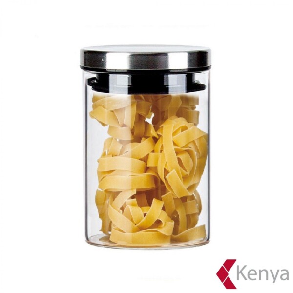 Pote de Vidro e Inox 700ml Kenya