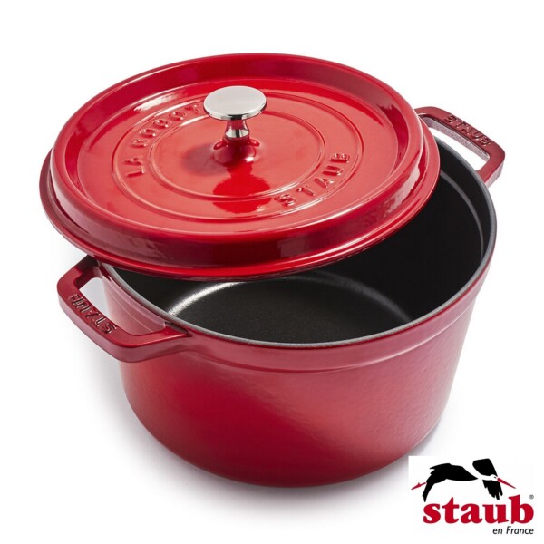 Caçarola Redonda Alta 24cm Cereja Staub La Cocotte de Ferro Fundido