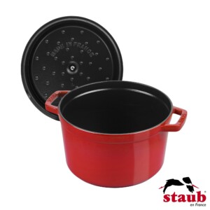 Caçarola Redonda Alta 24cm Cereja Staub La Cocotte de Ferro Fundido