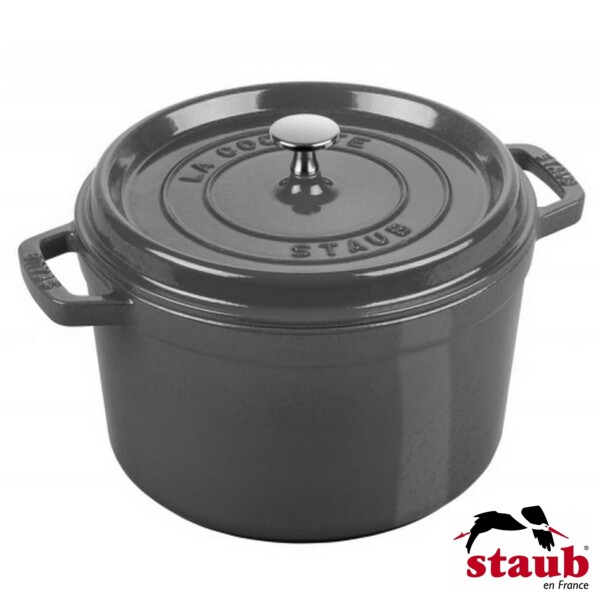 Caçarola Redonda Alta 24cm Cinza Grafite Staub La Cocotte de Ferro Fundido