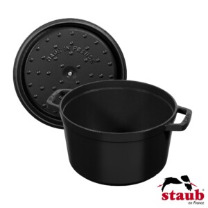 Caçarola Redonda Alta 24cm Preta Staub La Cocotte de Ferro Fundido