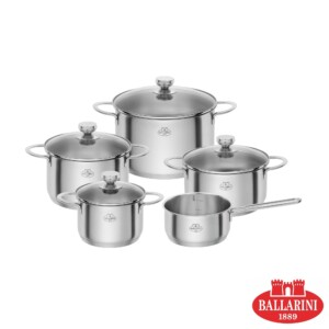 Conjunto de Panelas Ballarini Ancona 5 Peças de Aço Inox Fundo Triplo Sigma