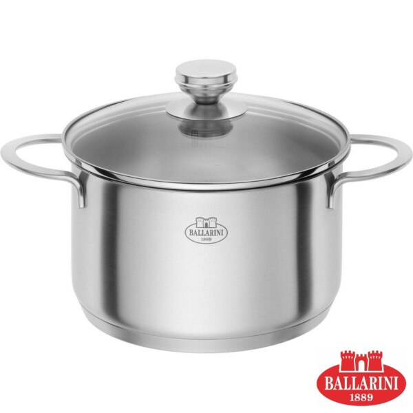 Conjunto de Panelas Ballarini Ancona 5 Peças de Aço Inox Fundo Triplo Sigma