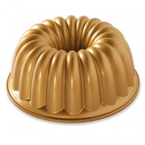 Fôrma para Bolo Nordic Ware Elegant Party Bundt Redonda 24cm Dourada de Alumínio Fundido