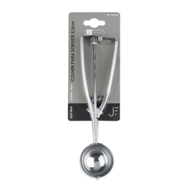 Colher de Sorvete Grande James.F 6,5cm de Aço Inox