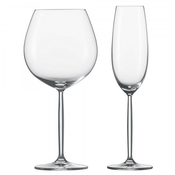 Kit de Taças Borgonha e Champagne Schott Zwiesel Diva 12 Peças de Cristal