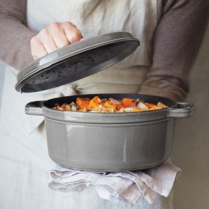 Caçarola Redonda 16cm Cinza Grafite Staub La Cocotte de Ferro Fundido