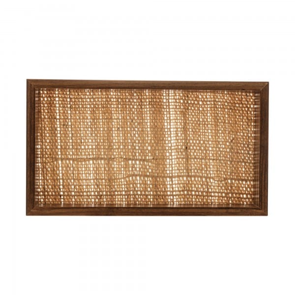 Bandeja 30cm Woodart Coquinho de Madeira e Sisal