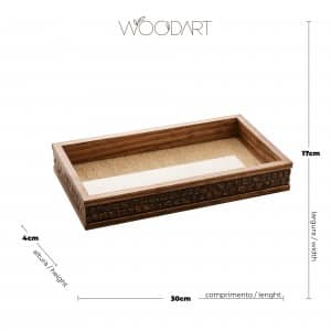 Bandeja 30cm Woodart Coquinho de Madeira e Sisal