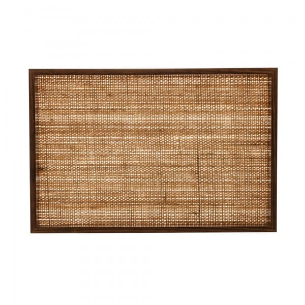 Bandeja 45cm Woodart Coquinho de Madeira e Sisal