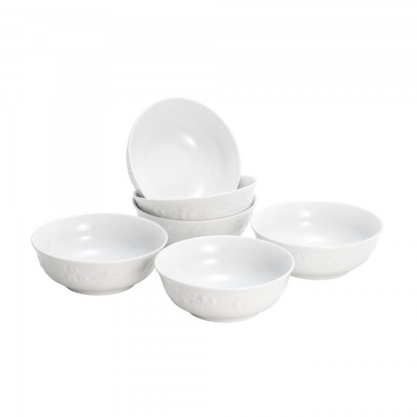 Jogo de Bowl Wolff Limoges Vendange 14cm 6 Peças de Porcelana Branca