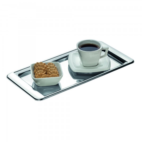 Bandeja para Café 30cm James.F Retangular de Aço Inox