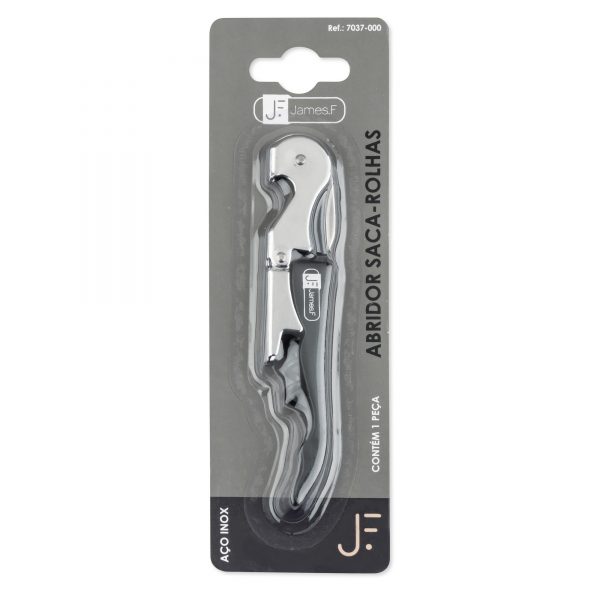 Kit 12 Saca-Rolhas Garçom Profissional James.F de Aço Inox