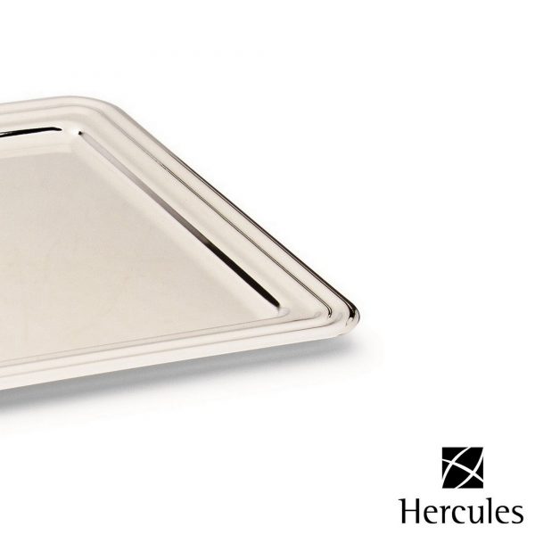 Bandeja de Prata Hercules 28cm Quadrada Borda Lisa